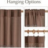 NICETOWN Rod Pocket & Back Tab Thick Flax Semi Sheer Linen Curtains, Privacy with Light Filtering Panels for Home Decor, Angora, W55 x L95, 2 Panels(Gold Brown)