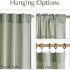 NICETOWN Rod Pocket & Back Tab Thick Flax Semi Sheer Linen Curtains, Privacy with Light Filtering Panels for Home Decor, Angora, W55 x L95, 2 Panels(Greyish Green)