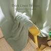 NICETOWN Rod Pocket & Back Tab Thick Flax Semi Sheer Linen Curtains, Privacy with Light Filtering Panels for Home Decor, Angora, W55 x L95, 2 Panels(Greyish Green)
