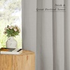 NICETOWN Rod Pocket & Back Tab Thick Flax Semi Sheer Linen Curtains, Privacy with Light Filtering Panels for Home Decor, Angora, W55 x L95, 2 Panels(Grey)