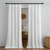 NICETOWN Rod Pocket & Back Tab Thick Flax Semi Sheer Linen Curtains, Privacy with Light Filtering Panels for Home Decor, Angora, W55 x L95, 2 Panels(Ivory)