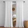 NICETOWN Rod Pocket & Back Tab Thick Flax Semi Sheer Linen Curtains, Privacy with Light Filtering Panels for Home Decor, Angora, W55 x L95, 2 Panels(Ivory)