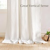 NICETOWN Rod Pocket & Back Tab Thick Flax Semi Sheer Linen Curtains, Privacy with Light Filtering Panels for Home Decor, Angora, W55 x L95, 2 Panels(Jacquard Natural)