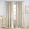 NICETOWN Rod Pocket & Back Tab Thick Flax Semi Sheer Linen Curtains, Privacy with Light Filtering Panels for Home Decor, Angora, W55 x L95, 2 Panels(Jacquard Linen)