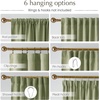 NICETOWN Rod Pocket & Back Tab Thick Flax Semi Sheer Linen Curtains, Privacy with Light Filtering Panels for Home Decor, Angora, W55 x L95, 2 Panels(Jacquard Sage Green)