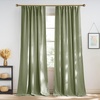 NICETOWN Rod Pocket & Back Tab Thick Flax Semi Sheer Linen Curtains, Privacy with Light Filtering Panels for Home Decor, Angora, W55 x L95, 2 Panels(Jacquard Sage Green)