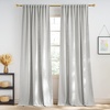 NICETOWN Rod Pocket & Back Tab Thick Flax Semi Sheer Linen Curtains, Privacy with Light Filtering Panels for Home Decor, Angora, W55 x L95, 2 Panels(Jacquard Grey)