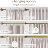 NICETOWN Rod Pocket & Back Tab Thick Flax Semi Sheer Linen Curtains, Privacy with Light Filtering Panels for Home Decor, Angora, W55 x L95, 2 Panels(Jacquard Angora)