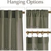 NICETOWN Rod Pocket & Back Tab Thick Flax Semi Sheer Linen Curtains, Privacy with Light Filtering Panels for Home Decor, Angora, W55 x L95, 2 Panels(Lichen)