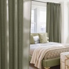 NICETOWN Rod Pocket & Back Tab Thick Flax Semi Sheer Linen Curtains, Privacy with Light Filtering Panels for Home Decor, Angora, W55 x L95, 2 Panels(Lichen)