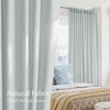 NICETOWN Rod Pocket & Back Tab Thick Flax Semi Sheer Linen Curtains, Privacy with Light Filtering Panels for Home Decor, Angora, W55 x L95, 2 Panels(Light Cyan)