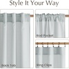 NICETOWN Rod Pocket & Back Tab Thick Flax Semi Sheer Linen Curtains, Privacy with Light Filtering Panels for Home Decor, Angora, W55 x L95, 2 Panels(Light Cyan)