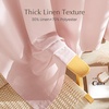 NICETOWN Rod Pocket & Back Tab Thick Flax Semi Sheer Linen Curtains, Privacy with Light Filtering Panels for Home Decor, Angora, W55 x L95, 2 Panels(Light Pink)