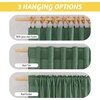 NICETOWN Rod Pocket & Back Tab Thick Flax Semi Sheer Linen Curtains, Privacy with Light Filtering Panels for Home Decor, Angora, W55 x L95, 2 Panels(Olive Green)