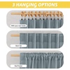 NICETOWN Rod Pocket & Back Tab Thick Flax Semi Sheer Linen Curtains, Privacy with Light Filtering Panels for Home Decor, Angora, W55 x L95, 2 Panels(Stone Blue)