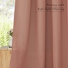 NICETOWN Rod Pocket & Back Tab Thick Flax Semi Sheer Linen Curtains, Privacy with Light Filtering Panels for Home Decor, Angora, W55 x L95, 2 Panels(Terracotta)