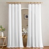 NICETOWN Rod Pocket & Back Tab Thick Flax Semi Sheer Linen Curtains, Privacy with Light Filtering Panels for Home Decor, Angora, W55 x L95, 2 Panels(White)