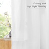 NICETOWN Rod Pocket & Back Tab Thick Flax Semi Sheer Linen Curtains, Privacy with Light Filtering Panels for Home Decor, Angora, W55 x L95, 2 Panels(White)