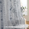 NICETOWN Sheer Window Curtains Linen Textured 84 inches Length for Home Decor, Grommet Geometry Pattern Privacy & Light Balance Flax Sheer Drapes for Living Room, W50 x L84, 2 Panels, Navy(Navy Blue)