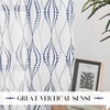 NICETOWN Sheer Window Curtains Linen Textured 84 inches Length for Home Decor, Grommet Geometry Pattern Privacy & Light Balance Flax Sheer Drapes for Living Room, W50 x L84, 2 Panels, Navy(White & Navy)