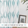 NICETOWN Sheer Window Curtains Linen Textured 84 inches Length for Home Decor, Grommet Geometry Pattern Privacy & Light Balance Flax Sheer Drapes for Living Room, W50 x L84, 2 Panels, Navy(White & Teal)