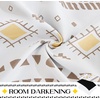 NICETOWN Sheer Window Curtains Linen Textured 84 inches Length for Home Decor, Grommet Geometry Pattern Privacy & Light Balance Flax Sheer Drapes for Living Room, W50 x L84, 2 Panels, Navy(Taupe & Black)