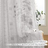NICETOWN Sheer Window Curtains Linen Textured 84 inches Length for Home Decor, Grommet Geometry Pattern Privacy & Light Balance Flax Sheer Drapes for Living Room, W50 x L84, 2 Panels, Navy(Grey)