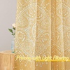 NICETOWN Sheer Window Curtains Linen Textured 84 inches Length for Home Decor, Grommet Geometry Pattern Privacy & Light Balance Flax Sheer Drapes for Living Room, W50 x L84, 2 Panels, Navy(Yellow)