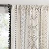 NICETOWN Sheer Window Curtains Linen Textured 84 inches Length for Home Decor, Grommet Geometry Pattern Privacy & Light Balance Flax Sheer Drapes for Living Room, W50 x L84, 2 Panels, Navy(Black)