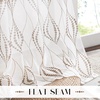 NICETOWN Sheer Window Curtains Linen Textured 84 inches Length for Home Decor, Grommet Geometry Pattern Privacy & Light Balance Flax Sheer Drapes for Living Room, W50 x L84, 2 Panels, Navy(White & Tan)