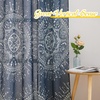 NICETOWN Sheer Window Curtains Linen Textured 84 inches Length for Home Decor, Grommet Geometry Pattern Privacy & Light Balance Flax Sheer Drapes for Living Room, W50 x L84, 2 Panels, Navy(Blue)