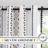 NICETOWN Sheer Window Curtains Linen Textured 84 inches Length for Home Decor, Grommet Geometry Pattern Privacy & Light Balance Flax Sheer Drapes for Living Room, W50 x L84, 2 Panels, Navy(Yellow & Black)