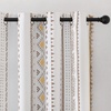 NICETOWN Sheer Window Curtains Linen Textured 84 inches Length for Home Decor, Grommet Geometry Pattern Privacy & Light Balance Flax Sheer Drapes for Living Room, W50 x L84, 2 Panels, Navy(Taupe & Black)