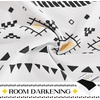 NICETOWN Sheer Window Curtains Linen Textured 84 inches Length for Home Decor, Grommet Geometry Pattern Privacy & Light Balance Flax Sheer Drapes for Living Room, W50 x L84, 2 Panels, Navy(Yellow & Black)