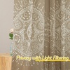 NICETOWN Sheer Window Curtains Linen Textured 84 inches Length for Home Decor, Grommet Geometry Pattern Privacy & Light Balance Flax Sheer Drapes for Living Room, W50 x L84, 2 Panels, Navy(Brown)