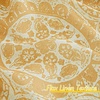 NICETOWN Sheer Window Curtains Linen Textured 84 inches Length for Home Decor, Grommet Geometry Pattern Privacy & Light Balance Flax Sheer Drapes for Living Room, W50 x L84, 2 Panels, Navy(Yellow)