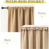 NICETOWN Thick Faux Linen Room Darkening Caramel Curtains 108 inches Long, Pinch Pleated Faux Linen Curtains Thermal Insulated Window Treatments for Bedroom/Living Room, W52 x L108, 2 Panels