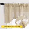 NICETOWN Thick Linen Valances for Kithcen/Living Room, Farmhouse Style Kitchen Window Tiers Shades Linen Textured Rod Pocket Curtains Topper, 2 Panels, 55″ Wide x 18″ Long, Taupe(Angora)