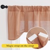 NICETOWN Thick Linen Valances for Kithcen/Living Room, Farmhouse Style Kitchen Window Tiers Shades Linen Textured Rod Pocket Curtains Topper, 2 Panels, 55″ Wide x 18″ Long, Taupe(Terracotta)
