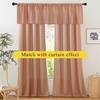 NICETOWN Thick Linen Valances for Kithcen/Living Room, Farmhouse Style Kitchen Window Tiers Shades Linen Textured Rod Pocket Curtains Topper, 2 Panels, 55″ Wide x 18″ Long, Taupe(Terracotta)