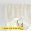 NICETOWN Thick Linen Valances for Kithcen/Living Room, Farmhouse Style Kitchen Window Tiers Shades Linen Textured Rod Pocket Curtains Topper, 2 Panels, 55″ Wide x 18″ Long, Taupe(Off White)