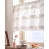 NICETOWN Farmhouse Valance Curtains 20 Inches Long for Kitchen & Bathroom, French Country Ruffled Linen Valance for Window, Shabby Chic Light Filtering Rod Pocket Design, 52 W(Cream White)