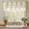 NICETOWN Farmhouse Valance Curtains 20 Inches Long for Kitchen & Bathroom, French Country Ruffled Linen Valance for Window, Shabby Chic Light Filtering Rod Pocket Design, 52 W(Linen)