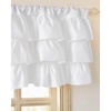 NICETOWN Farmhouse Valance Curtains 20 Inches Long for Kitchen & Bathroom, French Country Ruffled Linen Valance for Window, Shabby Chic Light Filtering Rod Pocket Design, 52 W(White)