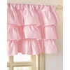 NICETOWN Farmhouse Valance Curtains 20 Inches Long for Kitchen & Bathroom, French Country Ruffled Linen Valance for Window, Shabby Chic Light Filtering Rod Pocket Design, 52 W(Pink)