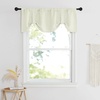 NICETOWN Faux Linen Texture Tie Up Valance Curtain for Kitchen Sink Over, Elegant Rod Pocket Farmhouse Short Curtains Topper for Living Room and Bedroom, 52″ W X 18″ L, Angora, 1 Panel(Ivory White)