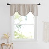 NICETOWN Faux Linen Texture Tie Up Valance Curtain for Kitchen Sink Over, Elegant Rod Pocket Farmhouse Short Curtains Topper for Living Room and Bedroom, 52″ W X 18″ L, Angora, 1 Panel(Angora Grey)