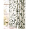 NICETOWN Green Linen Vintage Floral Curtains for Farmhouse 84 inch Long(Toile De Jouy – Green)