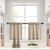 NICETOWN Kitchen Curtains 24 Inch Linen Textured Tiers Farmhouse Cafe(Angora)