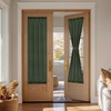NICETOWN Linen Front Door Curtain for Glass Window 50 Inch Length(Foest Green)